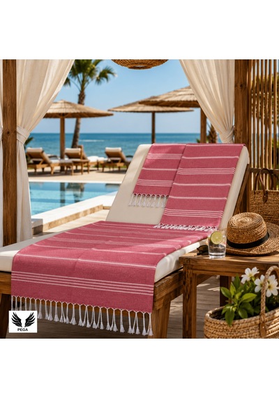 Pega Sultan Peştamal %100 Koton Fuşya Plaj Havlusu 90 x 170 CM