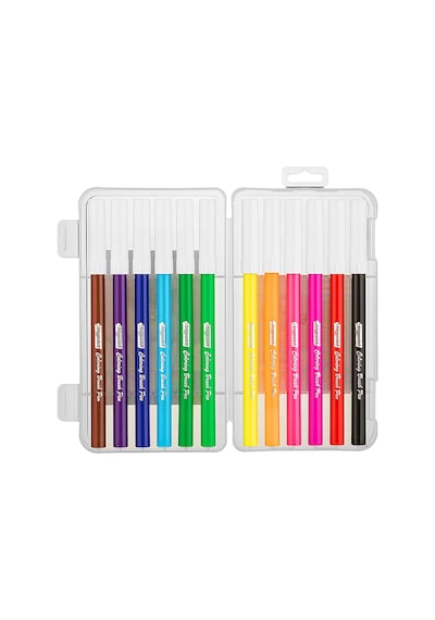 Bigpoint Fırça Uçlu Keçeli Kalem 12'li Set Plastik Kutulu X 3 Paket
