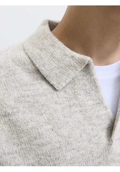 Jack&jones Erkek Relaxed Fit V Yırtmaçlı Yaka Triko Kazak - Soho - 12279214 Gri Melanj