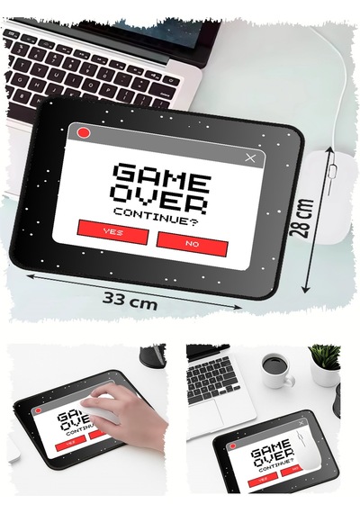 Game Over Tasarımlı 33x28 Cm Mousepad Kaymaz Taban Rahat Konforlu Mouse Pad