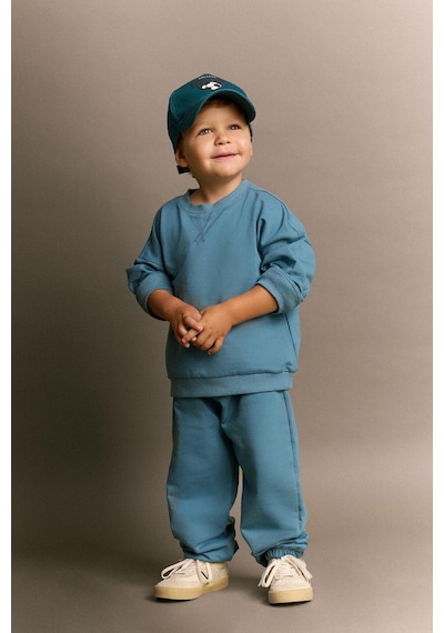 Defacto Bisiklet Yaka Sweatshirt Üst Elastik Bel Jogger Alt 2li Takım Erkek Bebek H5617a526aube536 Mavi-be536