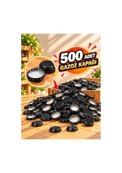 500 Adet Gazoz Kapağı Siyah