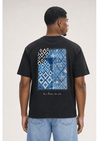 Respire Erkek Ffb Nakış Detaylı Oversize T-shirt Siyah