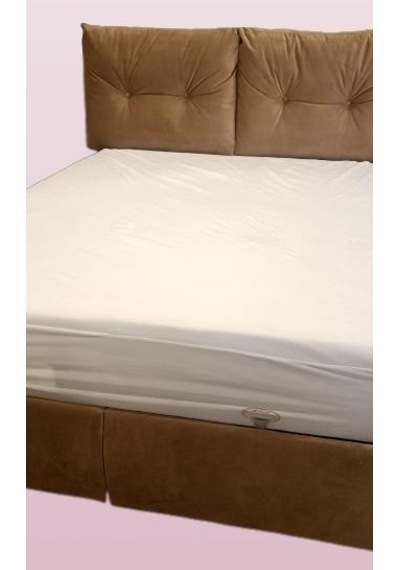 Yatak Koruyucu Çraşaf 160x200 Model Alez Fitted Full Kenar Sıvı Geçirmez El Yapım Beyaz