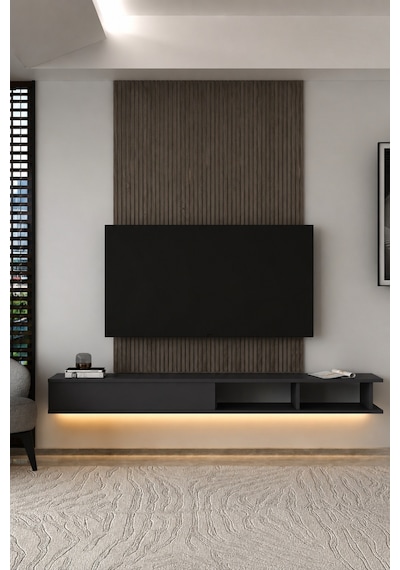180dhdxtdala Mono Led Işıklı Duvara Monte Tv Sehpası Antrasit