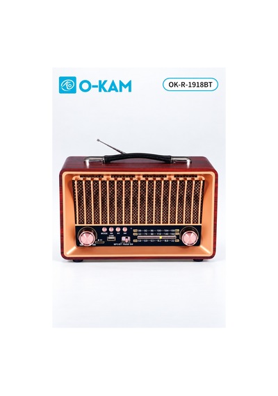 O-kam Ok-1918bt Bluetooth Şarjlı Retro Radyo Fm/am/sw Usb/tf