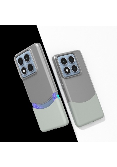 Lexroo Xiaomi 14t Pro Mıknatıslı Duble İnce Kılıf - Gri