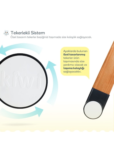 Kiwi Safe & Comfort Sleeper All in One Sallanır Katlanır Ahşap Beşik