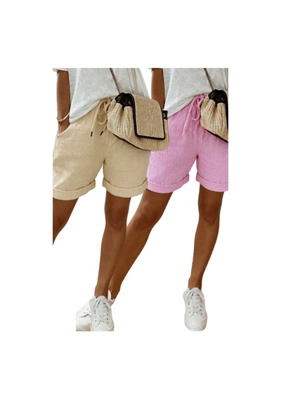 Cool Tarz Kadın 2li Set Bej Pembe Beli Lastikli Cepli Rahat Kesim Yazlık Şort Pembe - Bej Pembe - Bej Cool Tarz Kadın 2li Set Bej Pembe Beli Lastikli Cepli Rahat Kesim Yazlık Şort Pembe - Bej Pembe - Bej