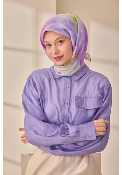 Silk Home Olinda İpek Eşarp 47004-09 Lila, Yeşil, Koyu Yeşil
