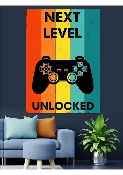 Ahşap Tablo Oyun Konsolu Gamer Posteri