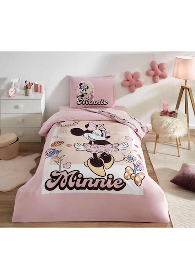 Özdilek Disney Minnie Garden Ranforce Tek Kişilik Nevresim Takımı Pembe Pembe