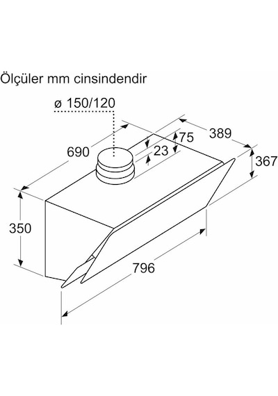 Profilo DVK8J661 80 CM Duvar Tipi Davlumbaz
