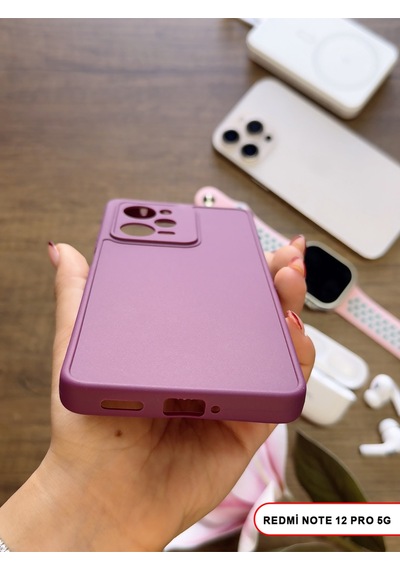 Redmi Note 12 Pro 5g Uyumlu Kamera Korumalı Darbeye Dayanıklı Renk Atmayan Keep Silikon Kılıf Mor