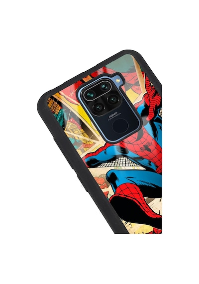 Xiaomi Redmi Note 9 Spider-man Örümcek Adam Tasarımlı Glossy Telefon Kılıfı Siyah