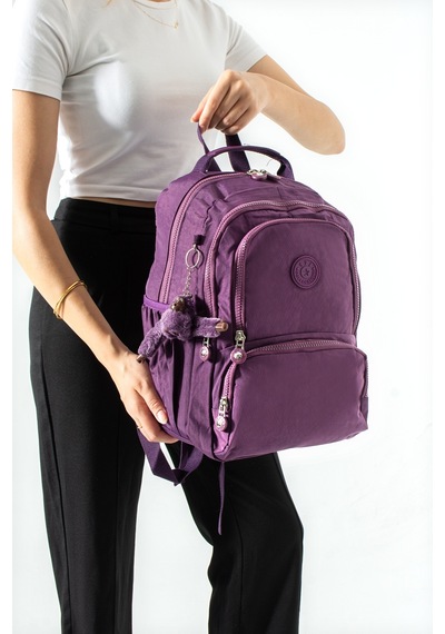 Ultra Hafif Çok Cepli Orta Boy Sırt Çantası Mor Model: 571-4h