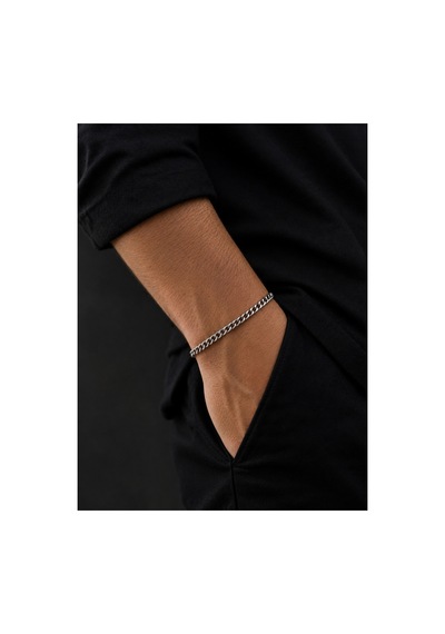 Çelik Paslanmaz Erkek Bilekliği 23 Cm 7.2mm Gümüş - 909393141 Gümüş