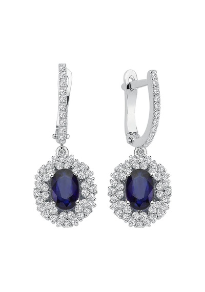 Sirius 0,84 Karat Pırlanta Ve Safir Anturaj Küpe 0823E0022