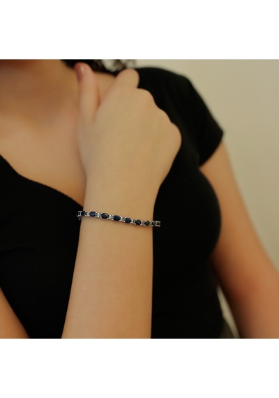Lova Pırlantalı Oval Safir Bileklik -  4080005