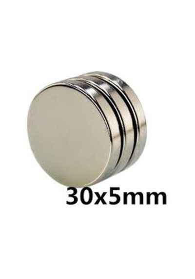 30 X 5 Mm Yuvarlık Neodyum Mıknatıs - 2 Adet