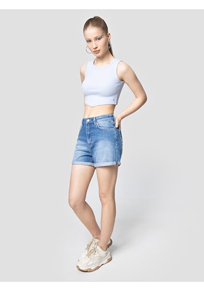 Crop Kadın Atlet Açık Mavi