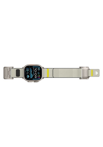Watch 7 45mm Uyumlu Mohseven İwatch Mecha Sport Hasır Kordon Titanyum-bej
