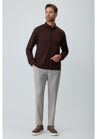 Morven Erkek Kahve Polo Yaka Rayon Sweatshirt 27ks063002400 Kahve