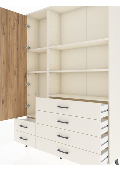 Arges Dolap 7 Raflı 6 Çekmeceli Tek Kapaklı 132x30x195 Aytaş... Aytaşı Arges Dolap 7 Raflı 6 Çekmeceli Tek Kapaklı 132x30x195 Aytaş... Aytaşı