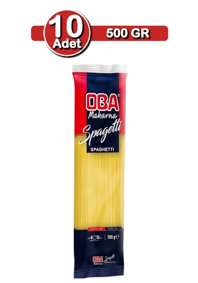 Oba Spagetti Makarna 500 G X 10 Adet Uzun Süreli Stok Paketi