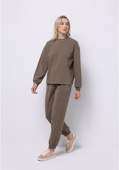 Colin's Colins Regular Fit Yuvarlak Yaka Düz Kadın Bej Sweatshirt Cl1076453 Q1.v2 Lbr Light Brown