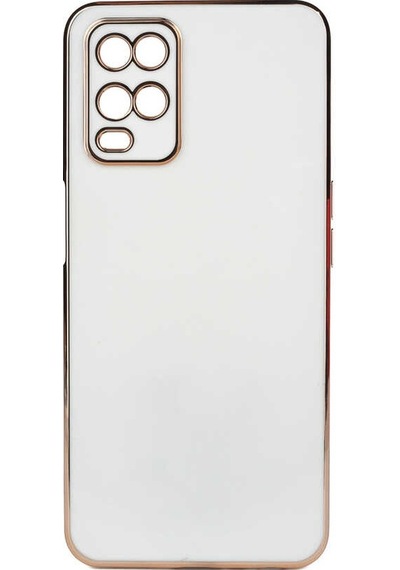 Kilifone - Oppo A54 4g Uyumlu Kılıf Kenarları Parlak Altın Renkli Silikon Bark Kapak - Koyu Yeşil - T21879
