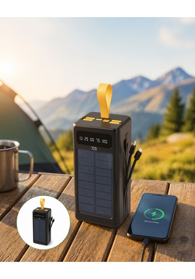 Güneş Enerjili Taşınabilir Güç Kaynağı Dijital Göstergeli 10000mah Diğer