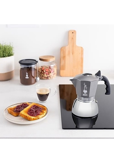 Brikka İndüksiyon: 4 Cups Ocak Üstü Bol Köpüklü Espresso Pişirici - 170ml - Alt Hazne: Dış Paslanmaz Çelik İ