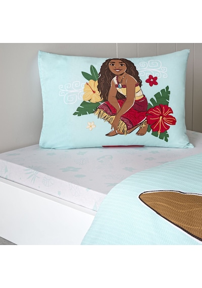 Taç Lisanslı Disney Moana Island Tek Kişilik Pamuk Pike Takımı 000000001000050223 Çok Renkli