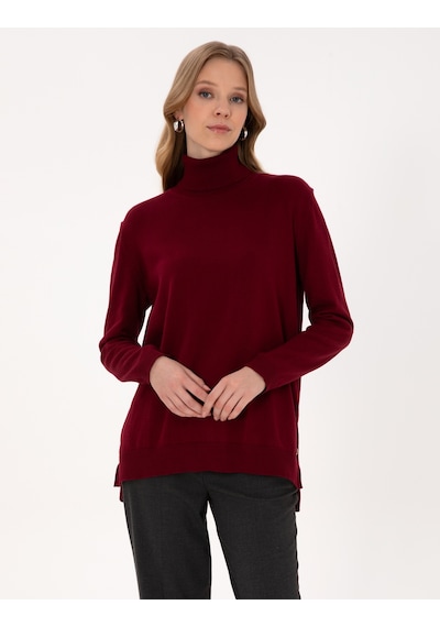 Pierre Cardin Kadın Vişne Kazak /triko 50316385-vr223 Vişne