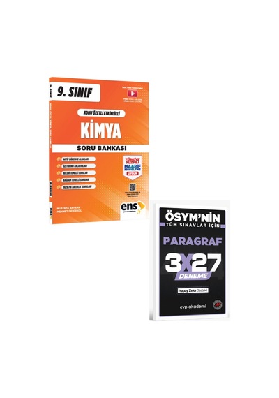 Ens 2027 9. Sınıf Kimya Konu Özetli Etkinlikli Soru Bankası+ Evp Akademi Paragraf