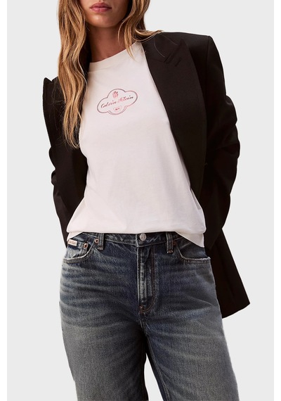 Calvin Klein Bayan T Shirt Lv047e811g Ybh Krem Krem
