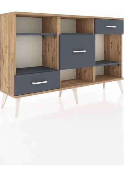 Arges Konsol 4 Raflı 3 Çekmeceli 132x30x83 Çam-antrasit/antrasit Antrasit/antrasit Arges Konsol 4 Raflı 3 Çekmeceli 132x30x83 Çam-antrasit/antrasit Antrasit/antrasit
