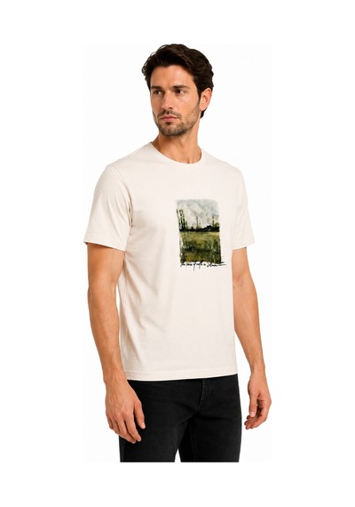 Mavi M0613517-70057 Mavi Baskılı T-shirt Erkek Tişort Beyaz
