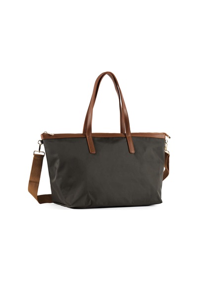 Faik Sönmez Suni Deri Detaylı Tote Bag Çanta Büyük W26cnt008 Uw26cnt00854 Haki