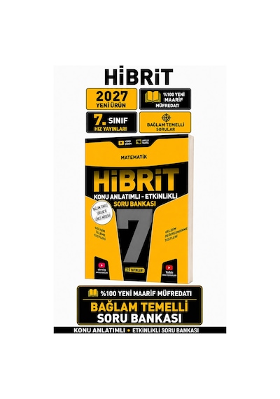 2027 7.sınıf Hibrit Matematik Konu Anlatımlı %100 Yeni Maarif Model Etkinlikli Bağlam Temelli Soru Bankası