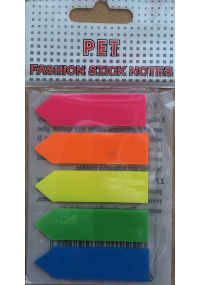 İthal Yapışkanlı Ayraç 5X25 Adet Neon Fosforlu Ayraç 5 Renk