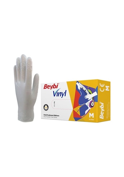 Beybi Vınyl Vinil Eldiven Temizlik, Gıda, Kuaför, Bahçe, İş Eldiveni Medium Orta