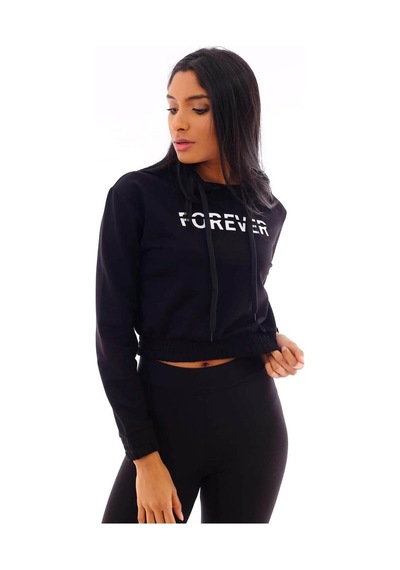 Gugus Basic Kapüşonlu Sweatshirt Siyah-