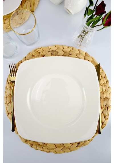 Digithome Terra 6 Lı Porselen Servis Tabağı Seti 27 Cm Krem Tl4034545 C320.225