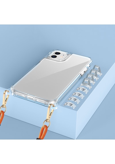 Effox Apple Uyumlu iPhone 11 Kılıf Aihttgli Takılabilir Askı Aparatlı Snap Silikon Kapak-şeffaf Şeffaf