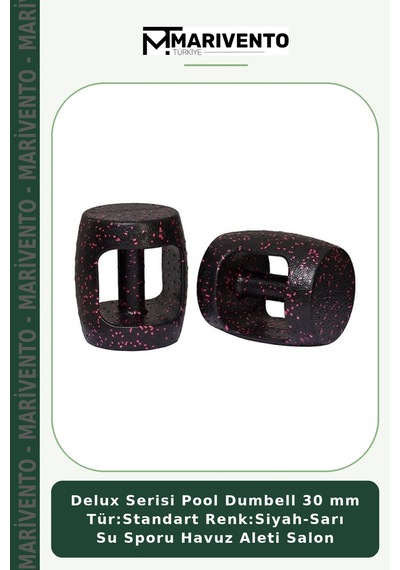 Delux Serisi Pool Dumbell 30 Mm Tür:standart Renk:siyah-sarı Su Sporu Havuz Aleti Salon Siyah - Sarı