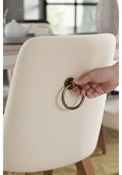 Halka Sarkaç Kulp - Antik Sarı Sandalye Arkası Ve Mobilya Kulbu - Üstten Vidalı - 60 Mm Çap Antik Sarı