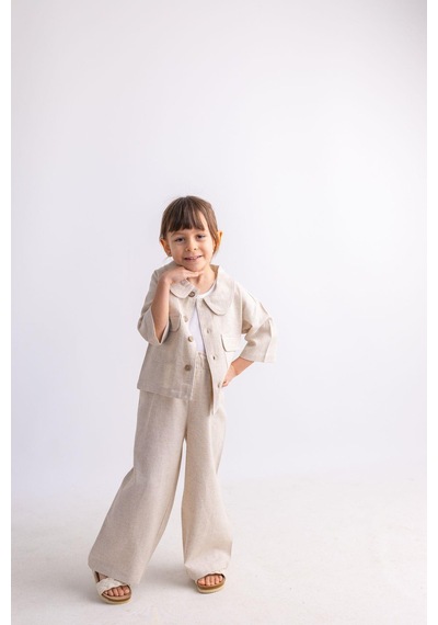 Oliven The Kid Oliventhekid Bej Keten Beli Fırfırlı Lastikli Geniş Paça Kız Çocuk Pantolon Bej Bej Oliven The Kid Oliventhekid Bej Keten Beli Fırfırlı Lastikli Geniş Paça Kız Çocuk Pantolon Bej Bej