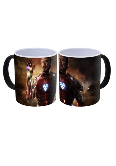 Demir Adam Iron Man Sihirli Kupa Parlak Siyah